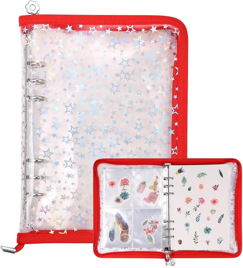 MUDOR 4 in 1 Sticker Storage Organizer, Binder with Storage Sleeves and Release Paper, Reusable Collecting Book Album Holder, A5 Blank Container Organizer - Image 1